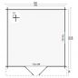 Preview: Grundriss Gartenhaus Gunda 40mm 400x400+40cm Vordach