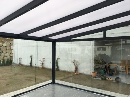 Wintergarten 500x350 mit Glasschiebesystem