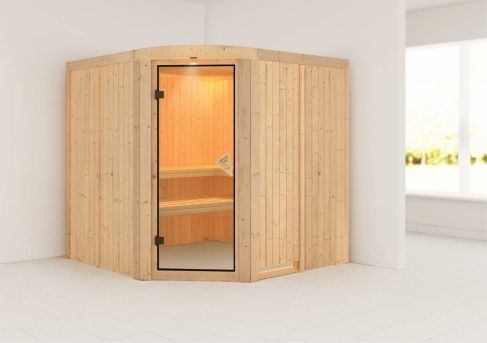 Karibu Systemsauna Aukura | 196x196 cm | Wandstärke 68mm