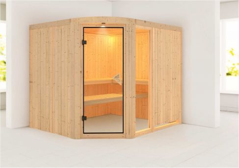 Karibu Systemsauna Lakura | 231x196 cm | Wandstärke 68mm