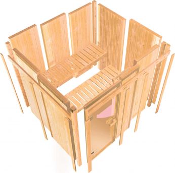 Karibu Systemsauna Fiona 1| 196x151 cm | Wandstärke 68mm