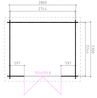 Grundriss Gartenhaus Burkhart  28mm 320x270cm