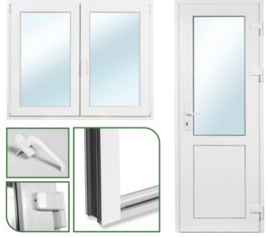 Optionale Fenster und Türen Gartenhaus Ballyragget 70mm 595x800+140cm Vordach