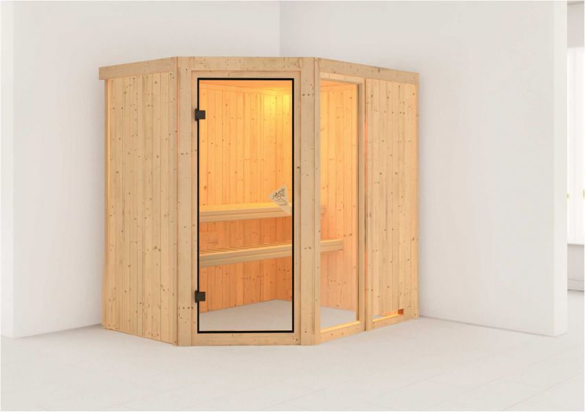 Karibu Systemsauna Fiona 1| 196x151 cm | Wandstärke 68mm