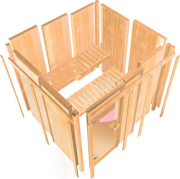 Karibu Systemsauna Jarin 196x196 cm | Wandstärke 68mm