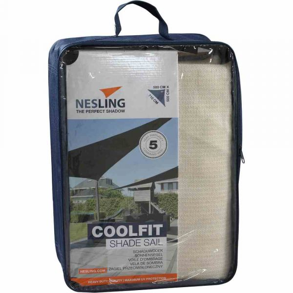 Nesling 90° Coolfit Sonnensegel 3-Eck 500x500x570 cm Altweiss