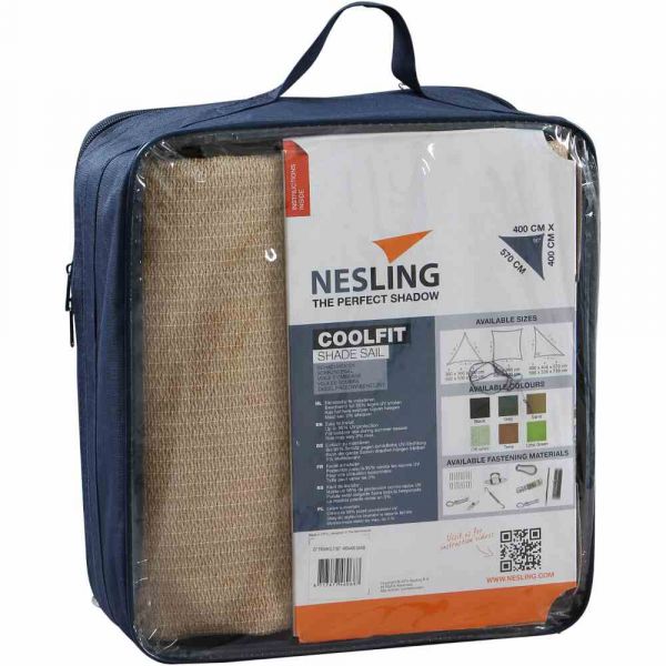 Nesling 90° Coolfit Sonnensegel 3-Eck 400x400x570 cm Sand