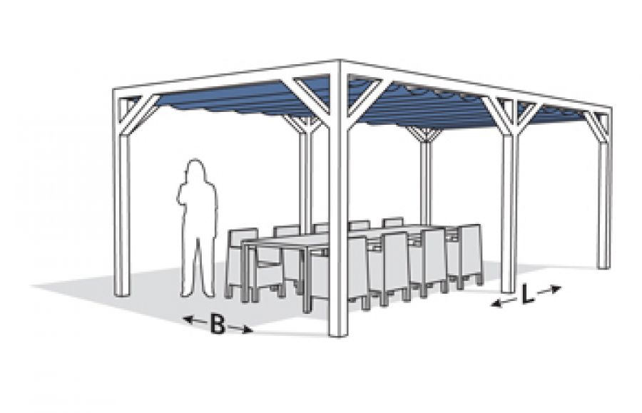 Nesling Schatten-Pergola freistehend 210x500