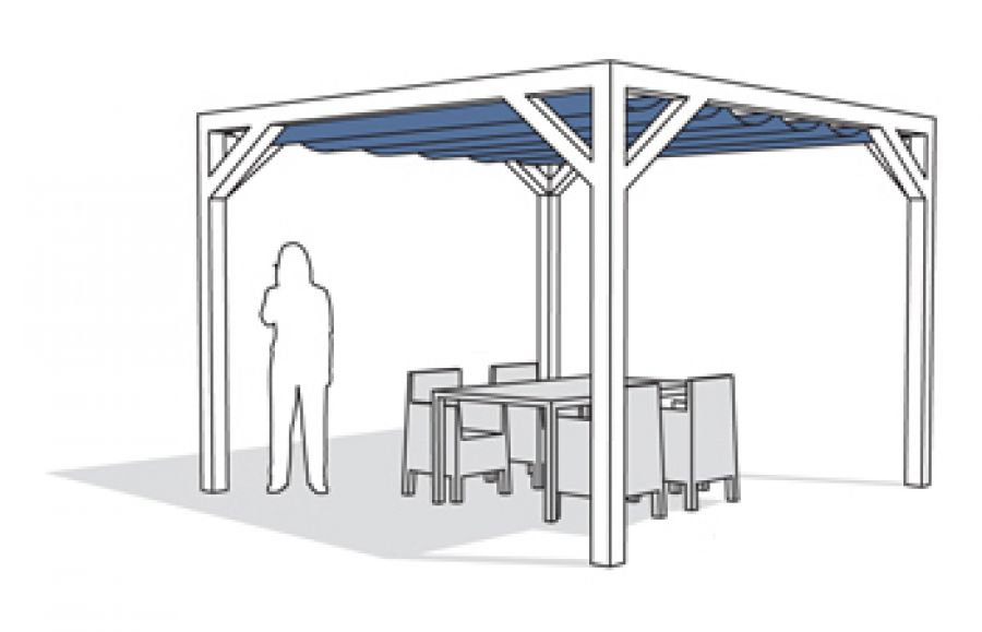 Nesling Schatten-Pergola freistehend 380x380